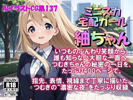 AIイラストCG集137 ミニスカ宅配ガール 紬ちゃん