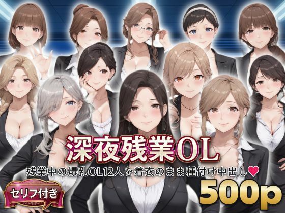 ？セリフ付き？深夜残業OL  〜残業中の爆乳OL12人を着衣のまま種付け中出し〜